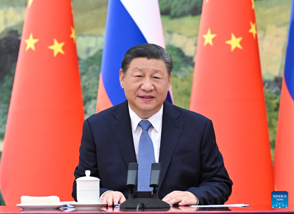 Xi Jinpingdurante conversa sobre equidade e justiça internacional.