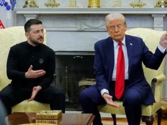 O presidente dos EUA, Donald Trump, se encontra com o presidente ucraniano Volodymyr Zelenskyy na Casa Branca em Washington, DC, 28 de fevereiro de 2025 [Arquivo: Brian Snyder/Reuters] Fonte: AL Jazeera