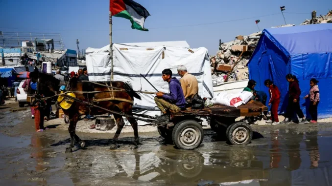 Uma visão da poluição causada por lixo e diversos resíduos em Jabalia, Gaza, em 13 de março de 2025 [Mahmoud İssa/Agência Anadolu] Fonte: Al Jazeera