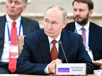 Presidente russo Vladimir Putin participa de reunião do Conselho Supremo da União Econômica Eurasiana em Minsk, Belarus, em 27 de junho de 2025.