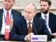 Presidente russo Vladimir Putin participa de reunião do Conselho Supremo da União Econômica Eurasiana em Minsk, Belarus, em 27 de junho de 2025.