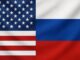 Bandeira combinada dos Estados Unidos e Rússia.