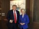 Presidente Donald Trump e presidente da Comissão Europeia Ursula von der Leyen juntos durante o Fórum Econômico Mundial em Davos, 2025