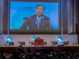 Primeiro-ministro do Japão, Shigeru Ishiba, fala durante a TICAD 9 em Yokohama sobre a proposta de zona econômica ligando o Oceano Índico à África.