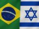 Bandeiras do Brasil e de Israel lado a lado, representando relações diplomáticas entre os dois países em contexto de tensão.