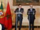 Ministro Nasser Bourita de Marrocos e representante português em conferência conjunta sobre iniciativas atlânticas, 22 de julho de 2025