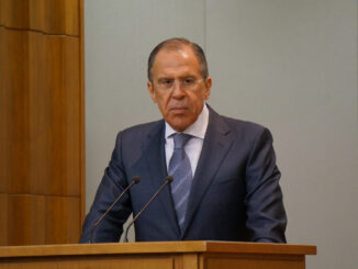 Retrato oficial de Serguei Lavrov, ministro das Relações Exteriores da Rússia