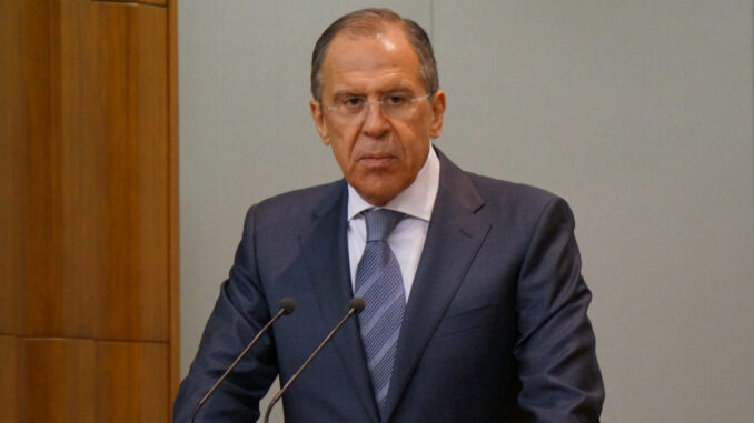 Serguei Lavrov Retrato oficial de Serguei Lavrov, ministro das Relações Exteriores da Rússia