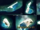 Imagem de satélite das Ilhas Spratly mostrando áreas controladas pelo Vietnã e expansão de instalações militares.