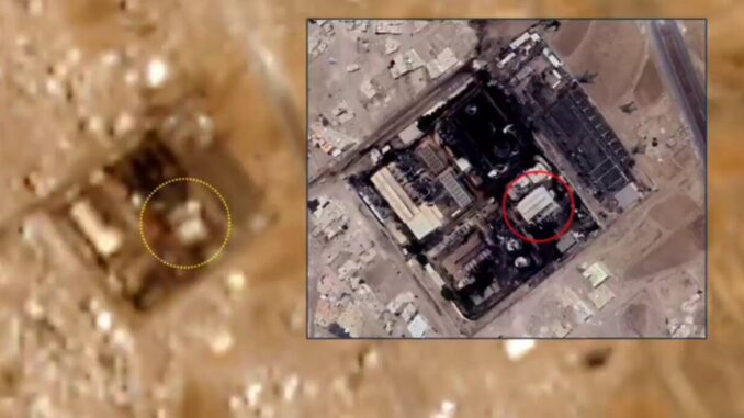 Imagem aérea mostrando danos na usina de Haziz, ao sul de Sanaa, no Iêmen, após ataque israelense em agosto de 2025.