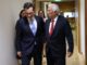 António Costa em reunião com o presidente da Assembleia Parlamentar da OTAN, Marcos Perestre, discutindo cooperação e desafios de segurança.